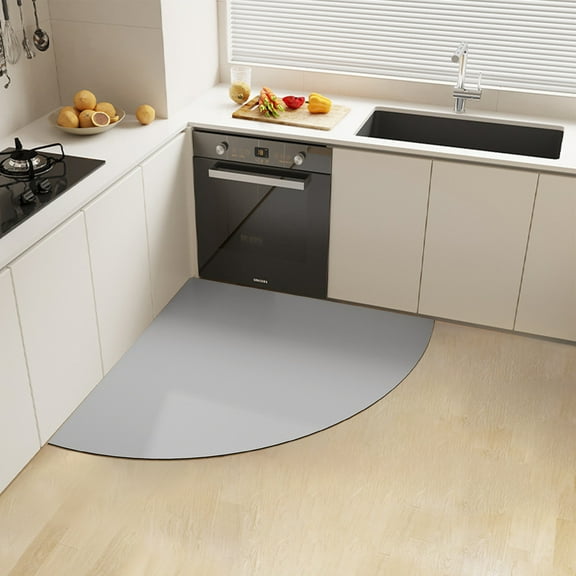Camnix Corner Kitchen Rugs Non Slip Washable, Kitchen Mats for Floor, Circular Sector Kitchen Mats for Floor, Super Absorbent Non-slip Kitchen Floor Mat for Sink Corner Areas