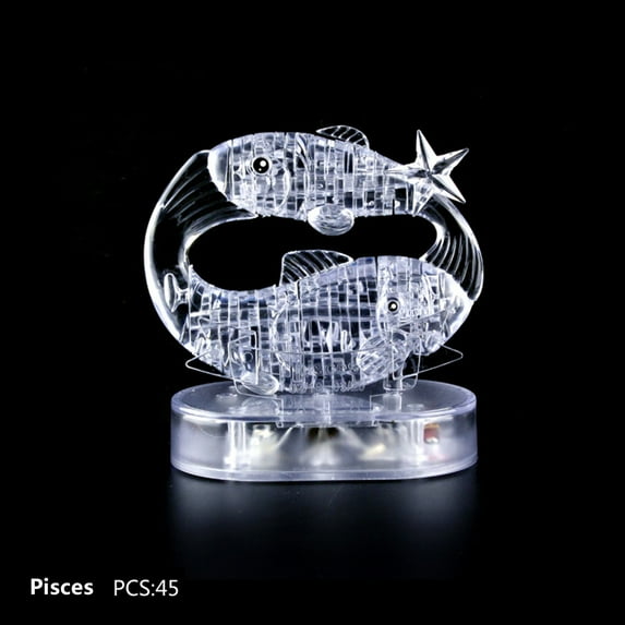Camnix Crystal Twelve Constellations Deluxe 3D Puzzle Colorful Crystal Decoration (Pisces)