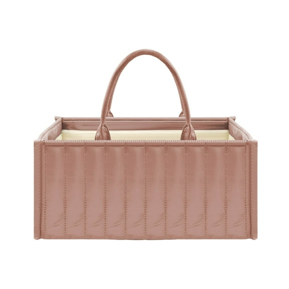 Camnix Diaper Caddy Organizer, Large Cotton Rope Nursery Baby Basket, Changing Table Organizer for Baby Diaper Storage, Portable Car Organizer, Baby Shower Gifts - Hot Pink