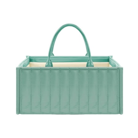 Camnix Diaper Caddy Organizer, Large Cotton Rope Nursery Baby Basket, Changing Table Organizer for Baby Diaper Storage, Portable Car Organizer, Baby Shower Gifts - Green