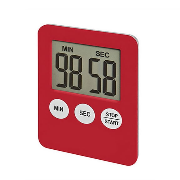 Camnix Digital Kitchen Timer for Cooking Big Digits Loud Alarm Magnetic Backing Stand Cooking Timers for Baking Red