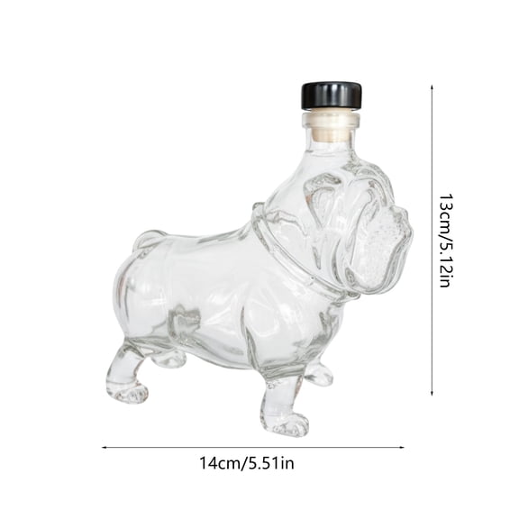 Camnix French Bulldog Whiskey Bottle – Glass 320ml | Dog Shaped Whiskey Dispenser | Whiskeys Bottle Dog For Home Bar Restaurant Display Dining Table And Gift Use