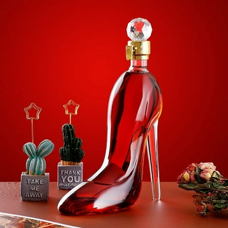 Camnix Heel Stiletto High Heels Shape Decanter Whiskey and Wine Decanter with Stopper - High Heel Bottle for Wine Liquor Bourbon Tequila, Elegant Decanter Gifts for Women
