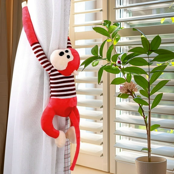Camnix Long Arm Hanging Monkey Stuffed Animals,Curtain Monkey Plush Toy Birthday Xmas Gift for Kids (28Inch)