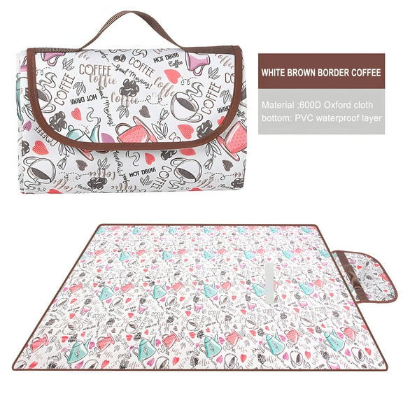 Camnix Outdoor Picnic Blanket Large, 59”x39” Waterproof Picnic Mat Foldable Camping Blanket Portable with Carry Strap for Beach Mat