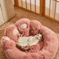 thumbnail image 1 of Camnix Paw Shape Calming Pet Bed, Plush Faux Fur Donut Bed for Dogs & Cats, Machine Washable, Non-Slip Bottom, Medium (24"), Pink, 1 of 7