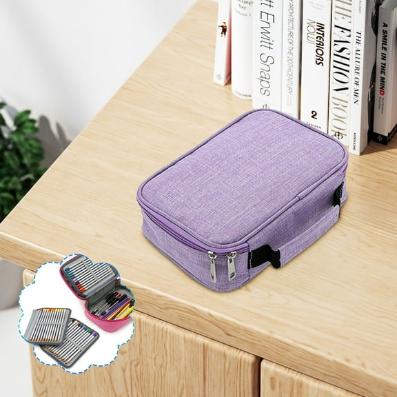 Camnix Pencil Case, 72 Slots Multi-Functional Large Capacity Pens Case Pencil Pouch Wrap Coloring Pencil Holder Organizer Stationary Bag with Interior Zippered Pocket for Small Accessories