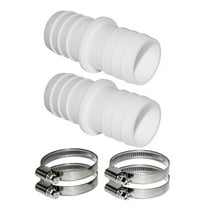 Camnix Pool Hose Adapter Pump Hose Connector 1.25 to 1.5 inch Plastic Pool Vacuum Hoses Adapter with 2Pcs Stainless Steel Clamps for Swimming Pools Vacuum Cleaners Filter Pump Hoses, 2 Pack