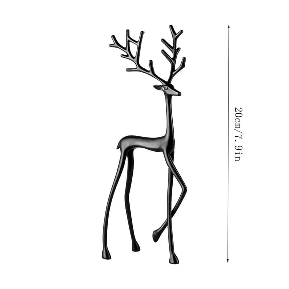 Camnix Reindeer Christmas Decor, Christmas Mantel Decor, Imitation Metal Deer Statue, European-Style, Indoor & Outdoor, Sturdy Material, Easy Maintain, Suitbale for Home Entryway (Black-B)
