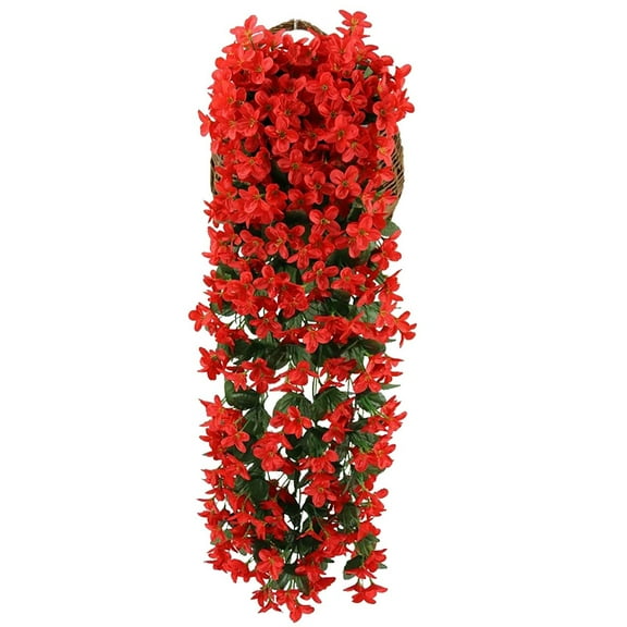 Camnix Simulated Rose Bouquets Simulated Flower Wall Hanging Baskets Decorative Landscaping Artificial Flowers Rattan Home Decor Flowers