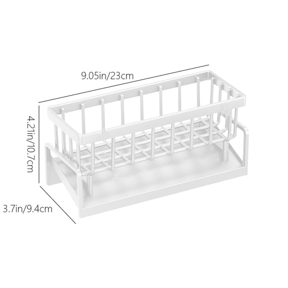 Camnix Sponge Holder for Kitchen Sink, Kitchen Sink Caddy Rustproof Dish Sponge Organizer with Detachable Dishcloth Rack Bathroom Organizer Dish Soap Dispenser Brush Holder Storage (Plastic)