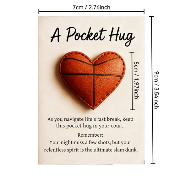 Camnix Sports-Themed Pocket Hug, Football Golf Tennis Soccer Baseball Heart-Sport-Themed Pocket Hug Collection Encouragement Present with Inspirational Gift Cards, Emotional Support