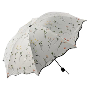 Camnix UPF 50+ UV Protection Travel Umbrella 42 Inch Lightweight Sun Rain Folding Umbrellas Open Close (Beige)