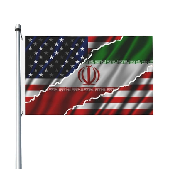 Camnix US and Old Iran Friendship Flag 3x5 Feet, Old Iran USA Friendship Flags,100D Thick Polyester Lion and Sun Persian Outdoor and Indoor Decor Banner,Fade Proof Polyester Flags with Brass Grommets