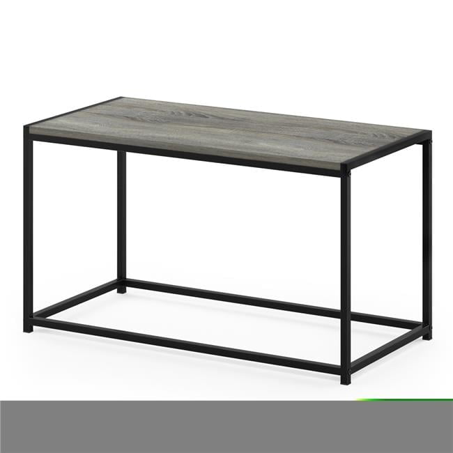 French Oak Grey Rectangular Wood Coffee Table with Metal Frame