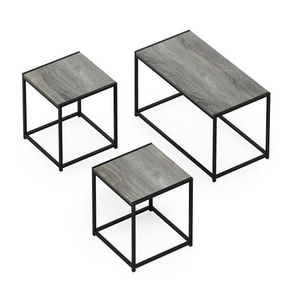 Camnus Modern Living Room Table Set with One Coffee Table & Two End Tables, Americano