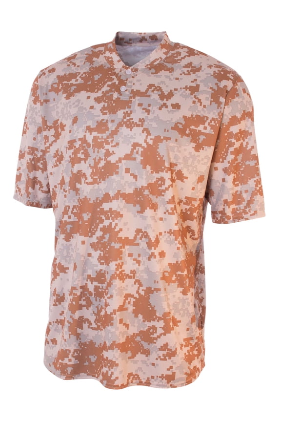 Camo 2-Button Henley Shirt N3263