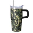 thumbnail image 1 of Camo 20oz Stainless Steel Tumbler with Handle and Straw – Insulated Travel Cup with Sliding Lid, 360° Full Wrap Printed Mug for Home, Outdoor & Sports Use, Camouflage, 1 of 6