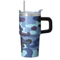 thumbnail image 1 of Camo 20oz Stainless Steel Tumbler with Handle and Straw – Insulated Travel Cup with Sliding Lid, 360° Full Wrap Printed Mug for Home, Outdoor & Sports Use, Camouflage, 1 of 6