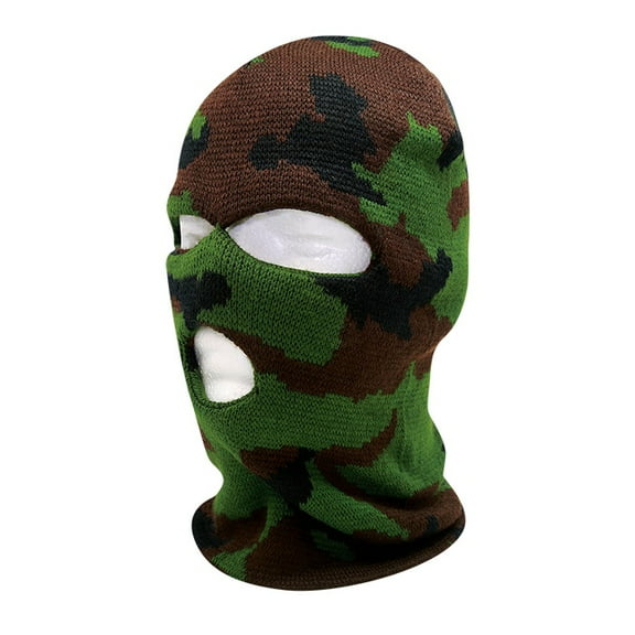 Decky 8032 Camo 3 Holes Mask Hat-Woodland