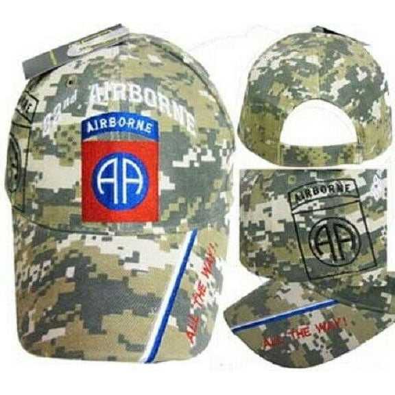 Camo 82nd Airborne Division US Army Adjustable Hat All The Way Camouflage