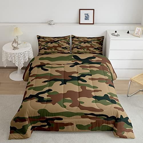 Camo Airplane Comforter Set Camouflage Airplane Decor Bedding Set for