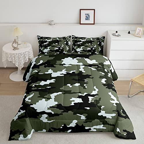 Camo Airplane Comforter Set Camouflage Airplane Decor Bedding Set for