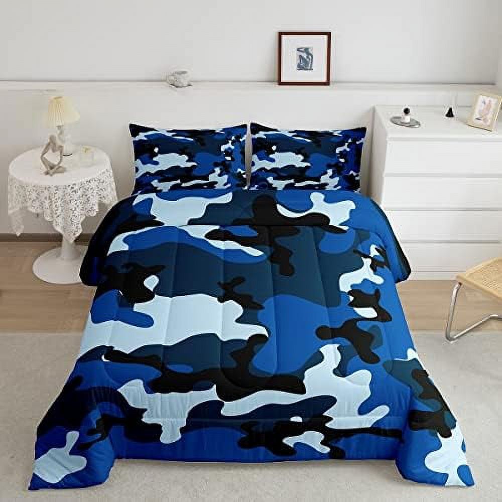 Camo Airplane Comforter Set Camouflage Airplane Decor Bedding Set for