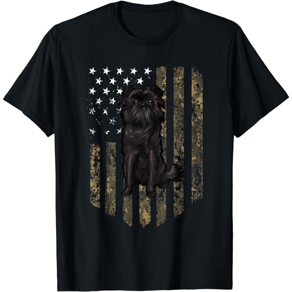Camo American Flag Affenpinscher 4th Of July USA T-Shirt