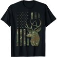 thumbnail image 1 of t-shirt Camo American Flag Buck Hunting Gift for Elk Deer Hunter Men T-Shirt mens，black，women，funny，journey，Crew Neck, Short Sleeve,printing, 1 of 4