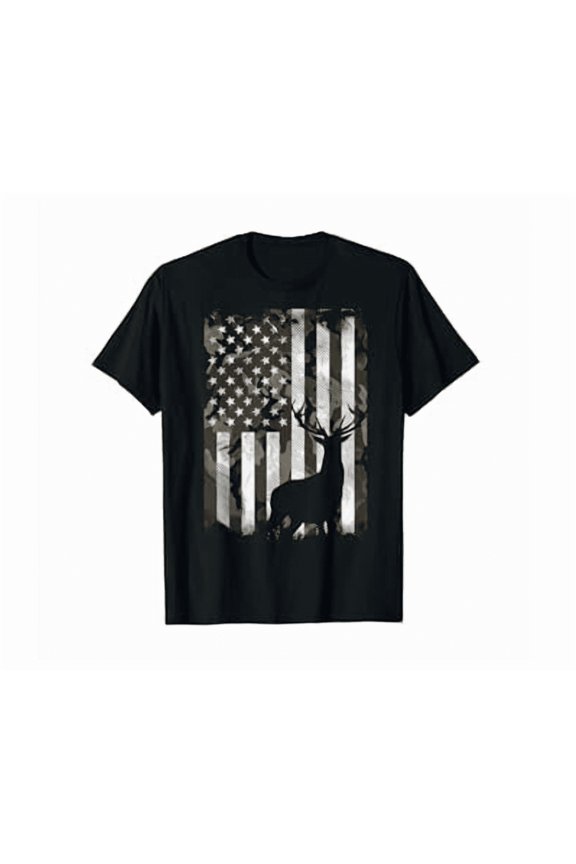 Camo American Flag Deer Elk Buck Hunting Usa Hunter Gift Shirt Hot Trending Shirt, Vintage Birthday Gift