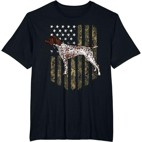 Camo American Flag German Shorthaired Pointer 4th Of July T-Shirt