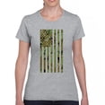 thumbnail image 1 of Camo American Flag T-Shirt USA Military Proud Army Veteran RED Friday 4th of July Camouflage Patriot Women's Tee, 1 of 7