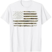 FAHUANGGE Camo American Flag USA Camouflage Men Boys Women Girls Kids T-Shirt100% cotton