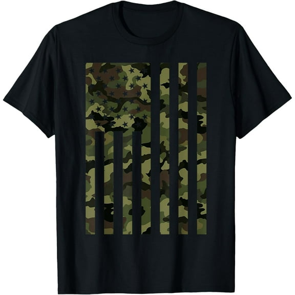 Camo American Flag USA Camouflage Men Boys Women Girls Kids T-ShirtMen and women, Black T-shirt, size: Extra large