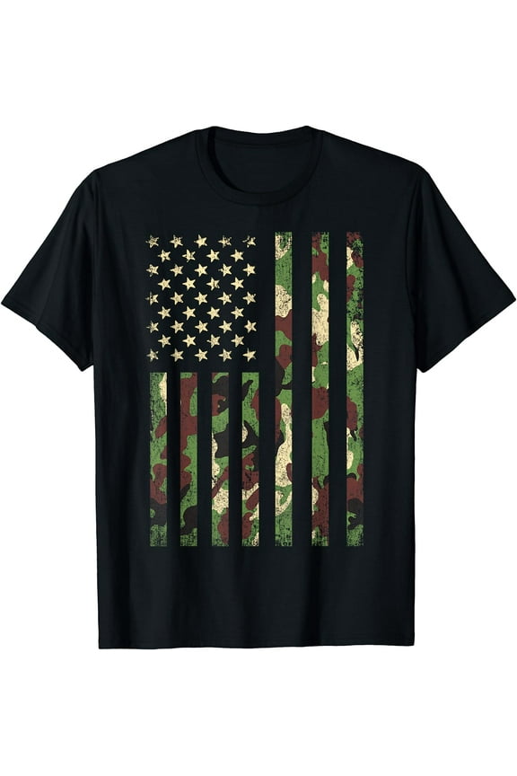 Camo American Flag USA Camouflage Men Boys Women Girls Kids T-Shirt