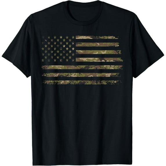 Camo American Flag USA Camouflage Men Boys Women Girls Kids T-Shirt