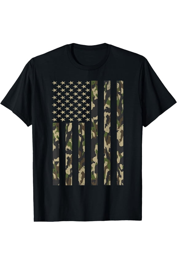 Camo American Flag USA Camouflage Men Boys Women Youth Kids T-Shirt, Unisex T-Shirt