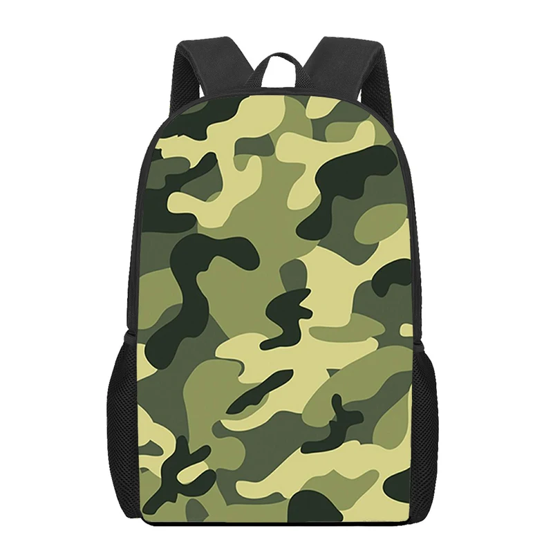 Camo Army Camouflage 3D Print Book Bag Boys Girls School Backpack Kids Puppy Mochilas Escolares Infantis School Bags for Kids