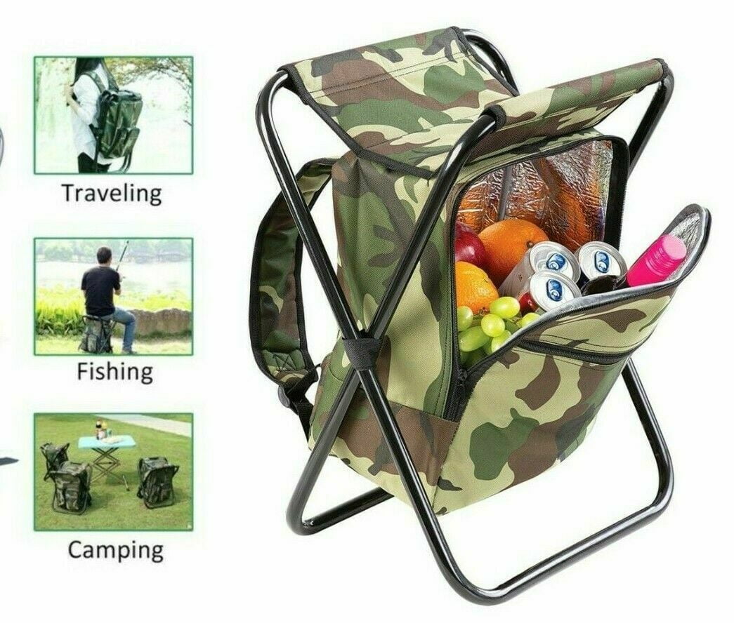 JUNDALIE Multifunction Fishing Backpack Chair with Cooler Bag for
