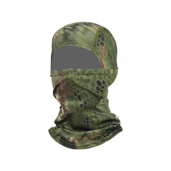 Camo Balaclava Face Mask for Man And Women Cycling Neck Scarf Gaiter Head Breathable Motorcycle Hood Face Cover Full Head Mask for Men And Women Coffee One Size