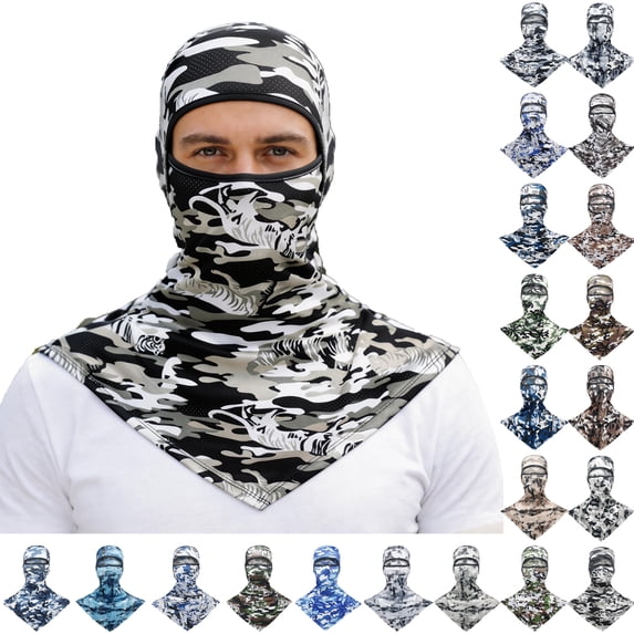 Camo Balaclava Mask Sun Protection Hood Face Cover Full Head Mask for Men for Hunting Fishing Skiing