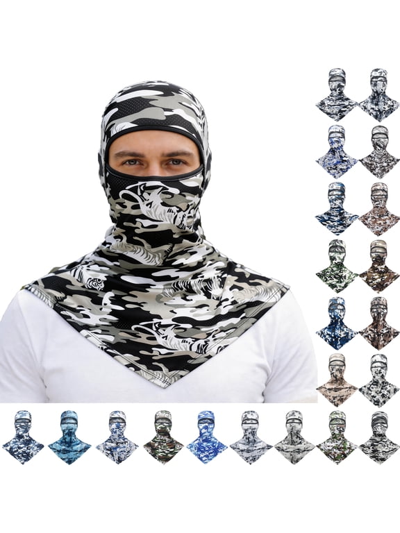 Camo Balaclava Mask Sun Protection Hood Face Cover Full Head Mask for Men for Hunting Fishing Skiing
