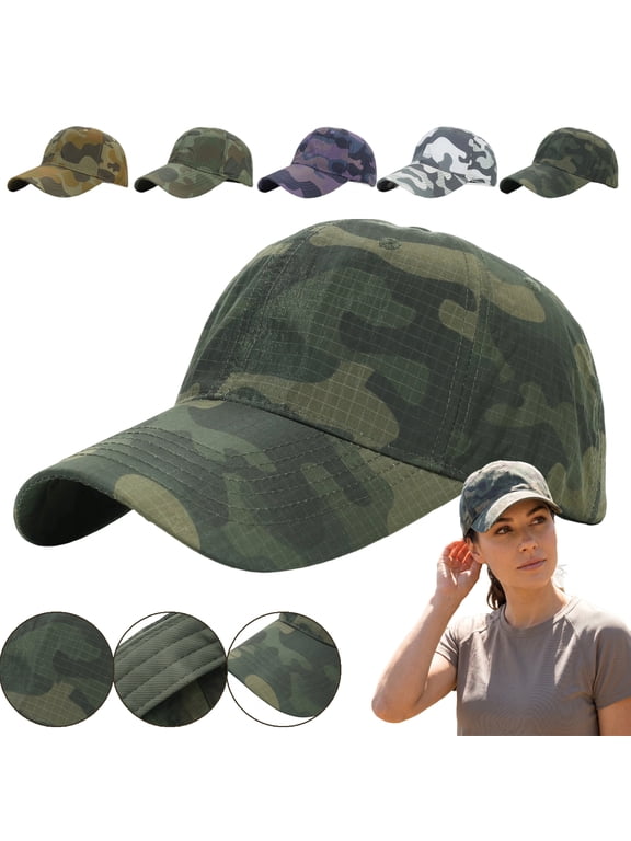 Camo Baseball Cap for Men and Women Adjustable Military Camouflage Hat with Breathable Mesh Back Sweat-Absorbing Cotton Fabric UV Protection Ideal for Outdoor Fishing Travel and Daily Wear,Yellow