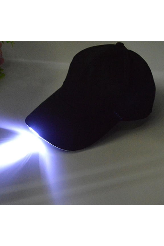 Camo Baseball Cap With Headlamp Bright Led Lights Unisex Men Flashlight Hat-hyBlack