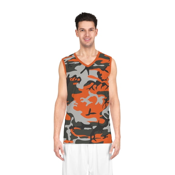 Camo Print 100 Poly Mens Basketball shirt