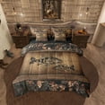thumbnail image 1 of Erosebridal Camo Bass Fish 7 Piece Bed In A Bag Fishing Bass Big Fish Bedding Set Queen Rustic Farmhouse Lake House Comforter Set Men,Retro Tree Camouflage Cabin Sheet Set With Comforter, 1 of 7