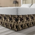 thumbnail image 1 of Camo Bed Skirt, Classic Camouflage Pattern in Earth Tones Equipment Fashion, Elastic Bedskirt Dust Ruffle Wrap Around for Bedding Decor, 4 Sizes, Taupe Dark Tan, by Ambesonne, 1 of 2