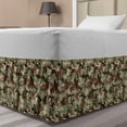 thumbnail image 1 of Camo Bed Skirt, Illustrated Green Camouflage in Forest Colors Hunter Theme, Elastic Bedskirt Dust Ruffle Wrap Around for Bedding Decor, 4 Sizes, Dark Green Army Green, by Ambesonne, 1 of 2