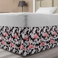 thumbnail image 1 of Camo Bed Skirt, Watercolor Pink Flamingo Print Camouflage Background Nature Inspired, Elastic Bedskirt Dust Ruffle Wrap Around for Bedding Decor, 4 Sizes, Dark Coral Pale Pink, by Ambesonne, 1 of 2